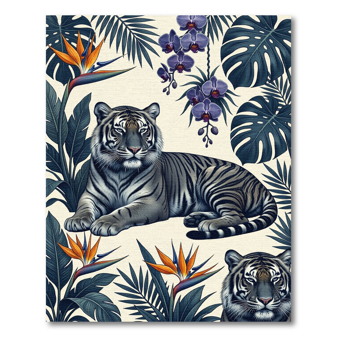 Exotic Tiger Orchid Jungle Arrangement Rug