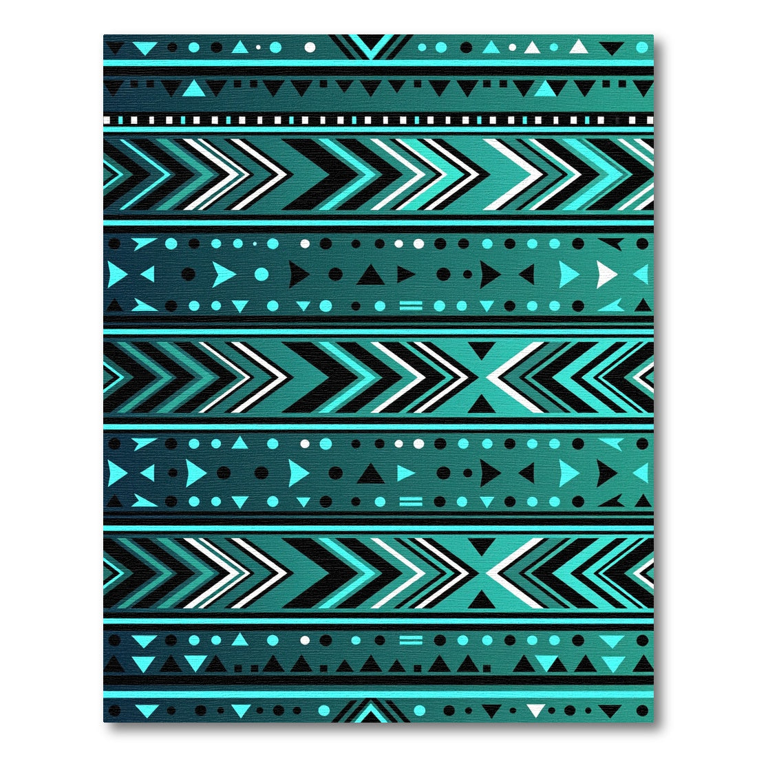 Teal Geometric Tribal Chevron Rug