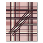 Mauve Plaid Diagonal Stripe Rug