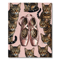 Whimsical Cats and Ballet Slippers Collage Rug