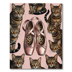 Whimsical Cats and Ballet Slippers Collage Rug