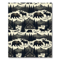 Rustic Mountain Bear and Moose Woodland Rug