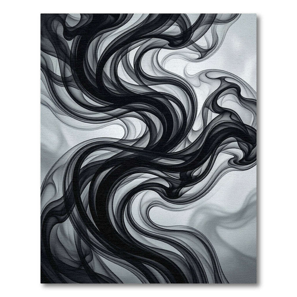 Dark Swirl Smoke Abstract Rug