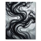 Dark Swirl Smoke Abstract Rug