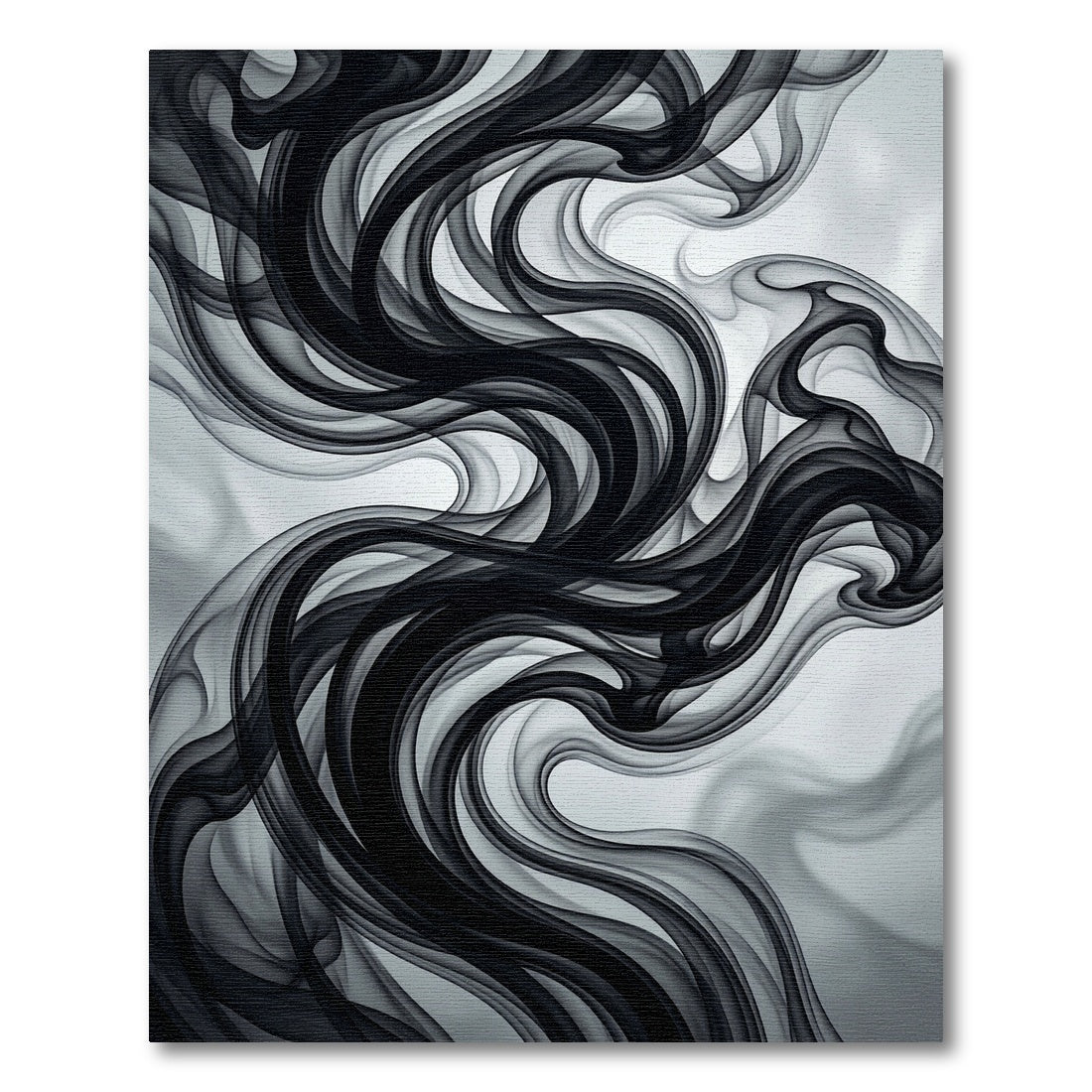 Dark Swirl Smoke Abstract Rug