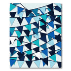 Geometric Blue Bunting Triangle Rug