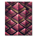 Sophisticated Gold and Magenta Geometric Pyramids Rug