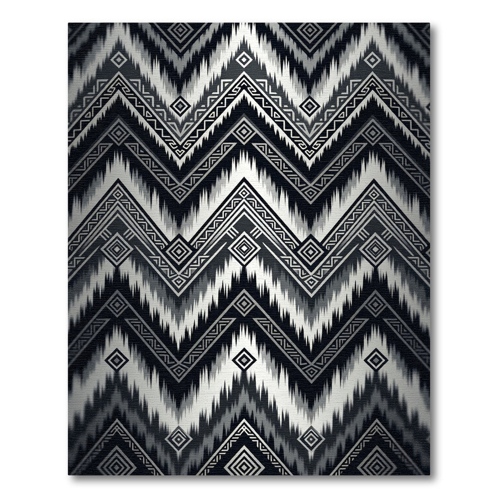 Monochromatic Geometric Zigzag Tribal Chevron Rug