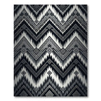 Monochromatic Geometric Zigzag Tribal Chevron Rug