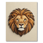 Majestic Golden Lion Head Portrait Rug