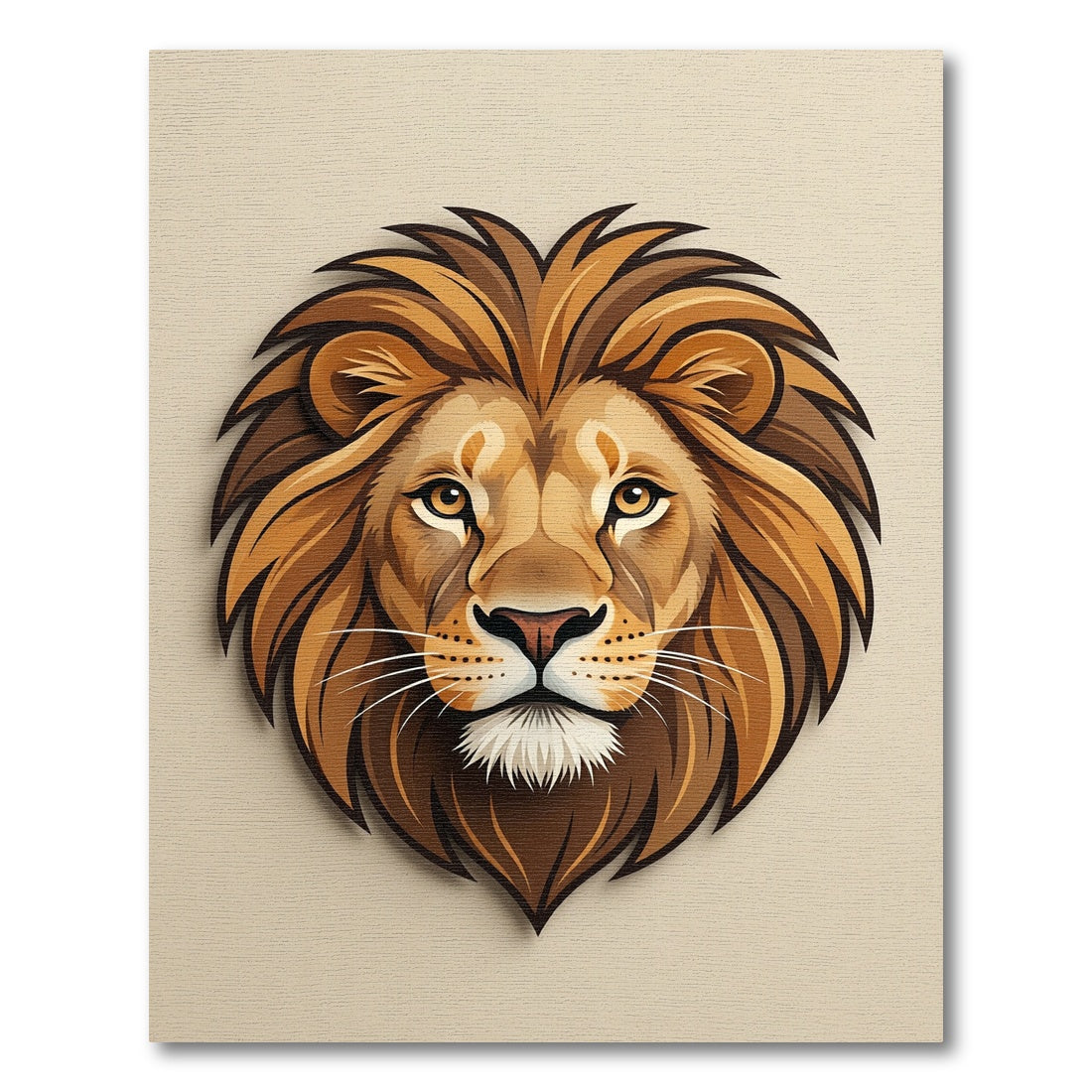 Majestic Golden Lion Head Portrait Rug