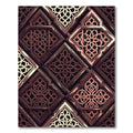 Intricate Bronze Geometric Lattice Overlay Rug