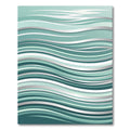 Layered Teal Blue Abstract Ripple Rug