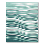 Layered Teal Blue Abstract Ripple Rug