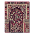 Crimson Floral Archway Intricate Mandala Rug