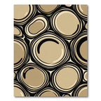 Earthy Taupe Concentric Circle Abstract Rug