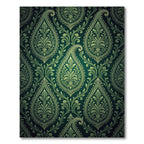 Emerald Green Ornate Paisley Scroll Rug