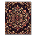 Ornate Gold Floral Damask Medallion Rug