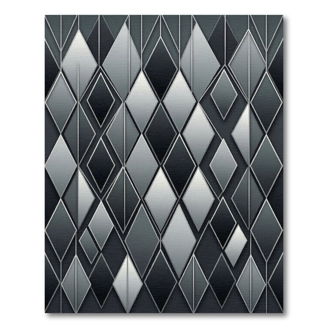 Monochromatic Gray Dimensional Diamond Geometric Rug