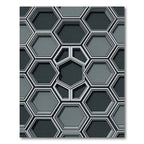 Sophisticated Charcoal Gray Geometric Honeycomb Rug