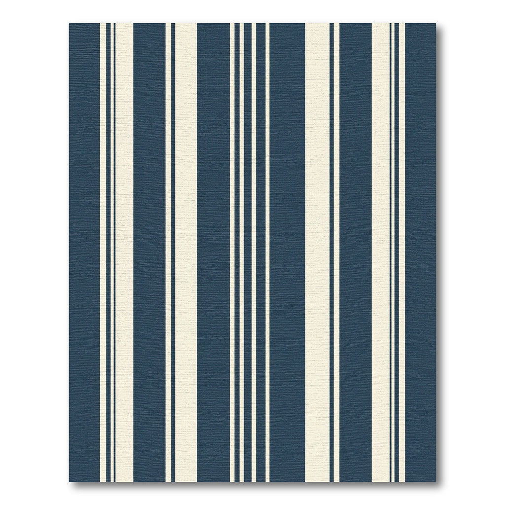 Navy Blue and Cream Vertical Stripes Rug