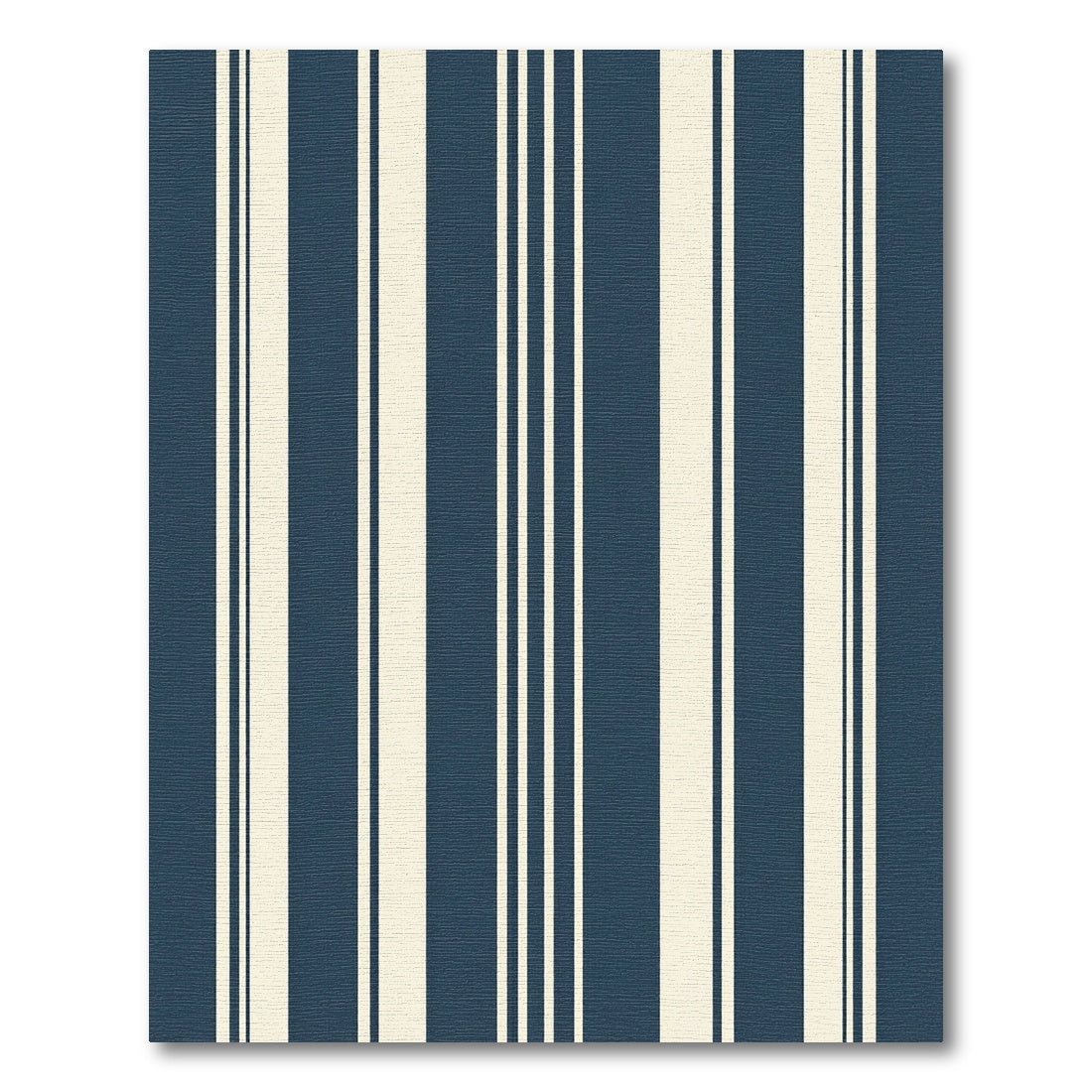 Navy Blue and Cream Vertical Stripes Rug