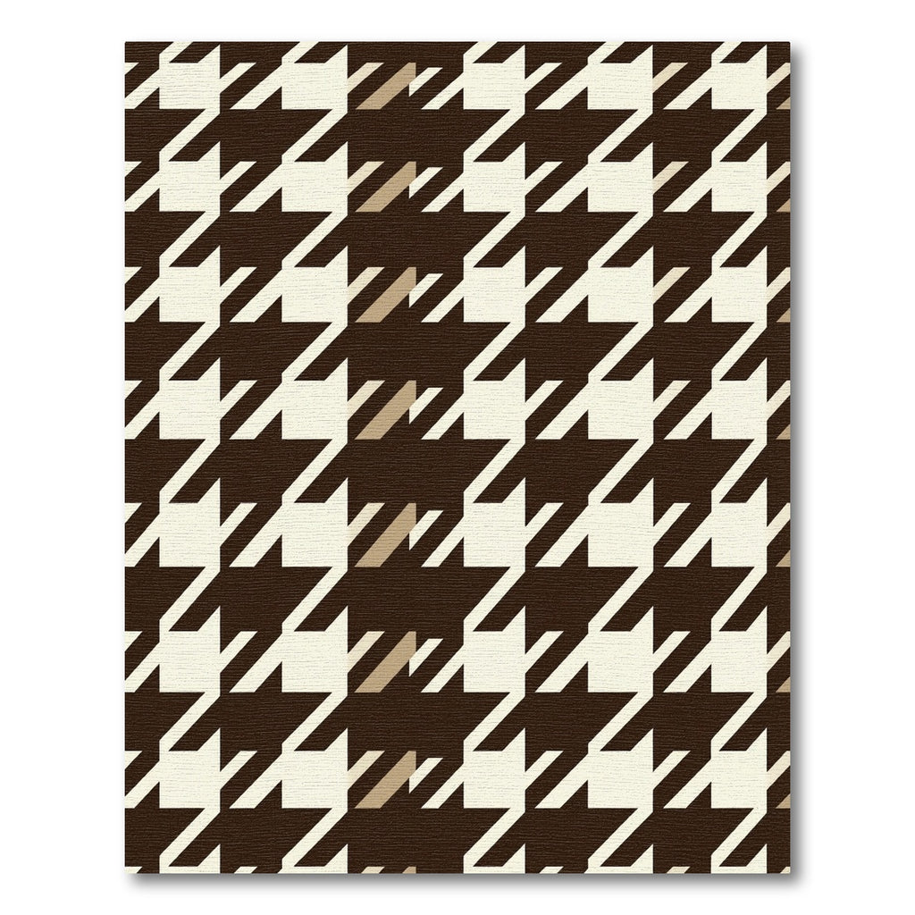 Classic Brown Houndstooth Geometric Rug