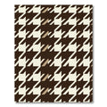 Classic Brown Houndstooth Geometric Rug