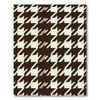 Classic Brown Houndstooth Geometric Rug