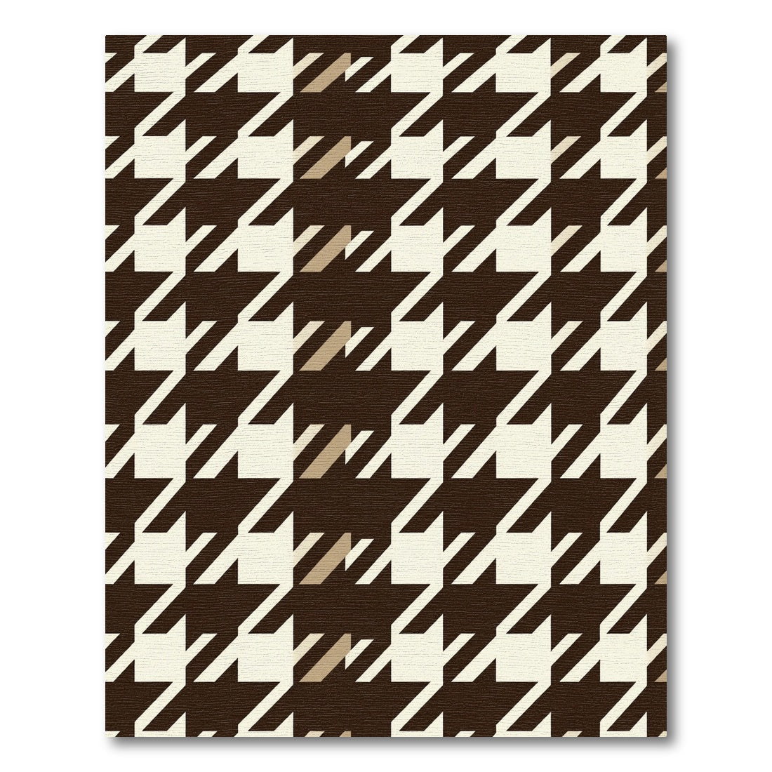 Classic Brown Houndstooth Geometric Rug
