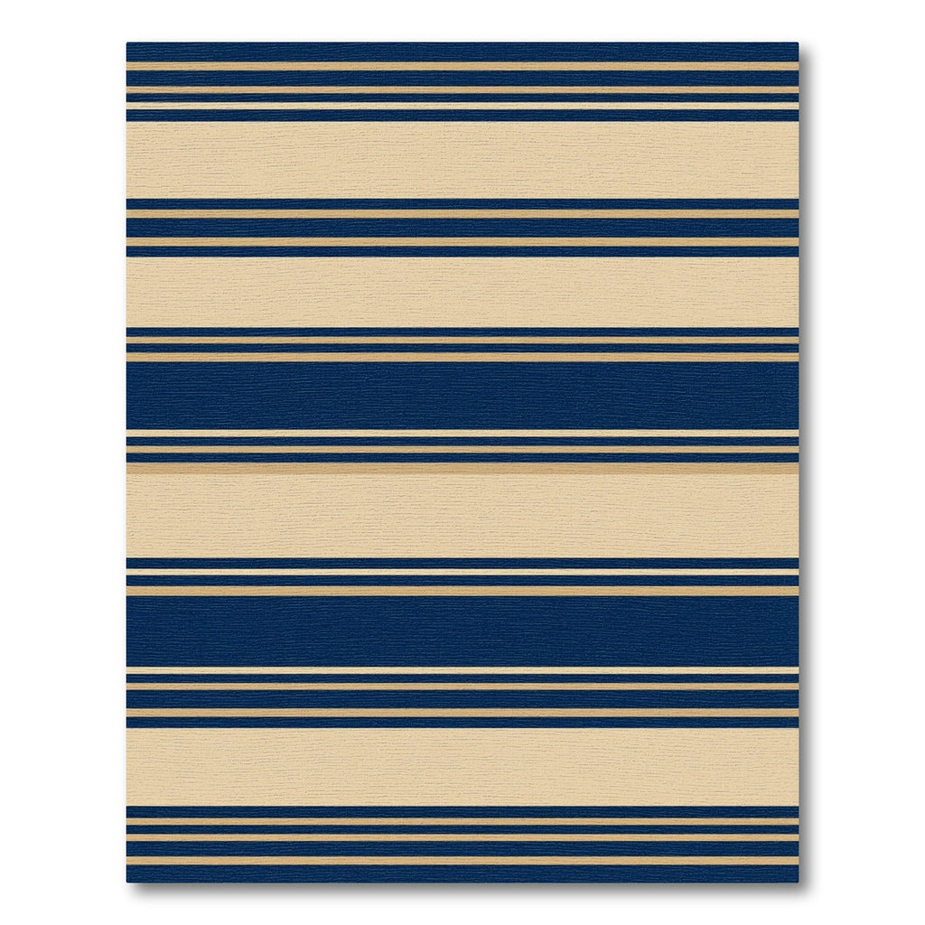 Navy and Beige Linear Stripe Rug