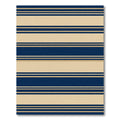 Navy and Beige Linear Stripe Rug