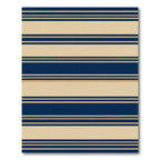 Navy and Beige Linear Stripe Rug