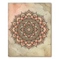 Coral Orange Floral Mandala Rug