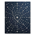 Celestial Navy Silver Geometric Star Map Rug