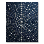 Celestial Navy Silver Geometric Star Map Rug