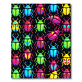 Vibrant Pixel Beetle Neon Graphic Art Rug