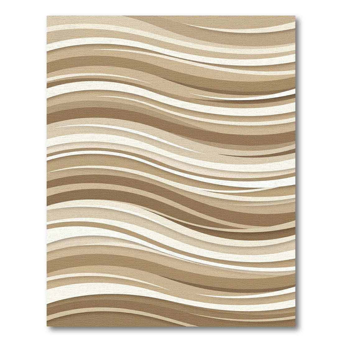Modern Beige Layered Wavy Lines Rug