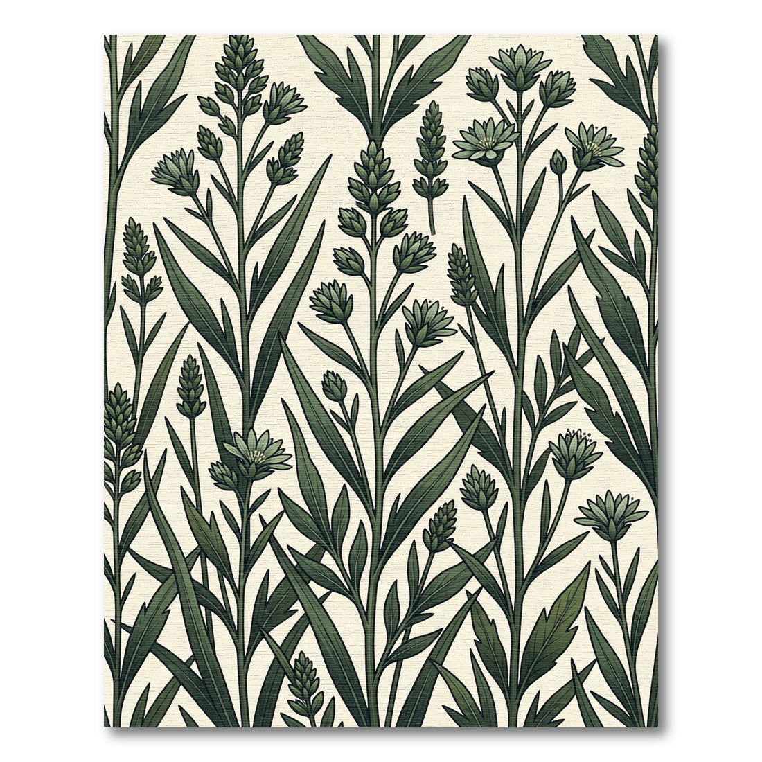 Dark Green Botanical Garden Rug