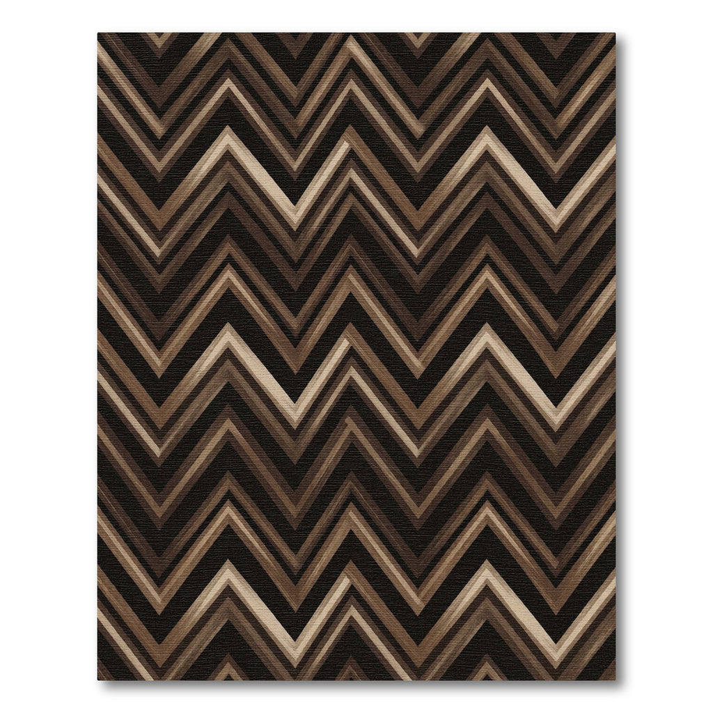 Brown Earthy Tone Zigzag Chevron Rug
