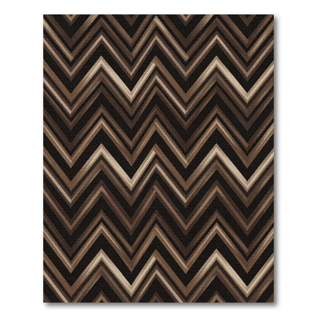 Brown Earthy Tone Zigzag Chevron Rug