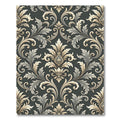 Ornate Gold Leaf Scrollwork Damask Rug