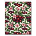 Blossoming Cherry Branch Botanical Cream Rug