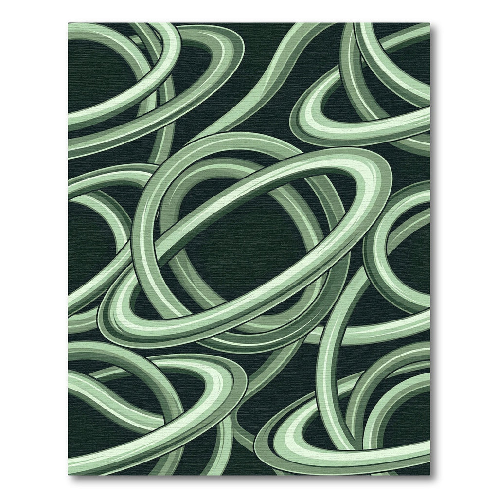 Green Intertwined Tubes Abstract Rug