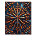 Deep Blue Orange Starburst Foliage Rug