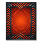Bold Orange Chevron With Metal Frame Rug