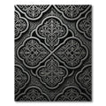 Elegant Charcoal Damask Ornate Medallion Rug