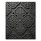 Elegant Charcoal Damask Ornate Medallion Rug