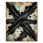 Black Ink Splatter Cross Abstract Rug