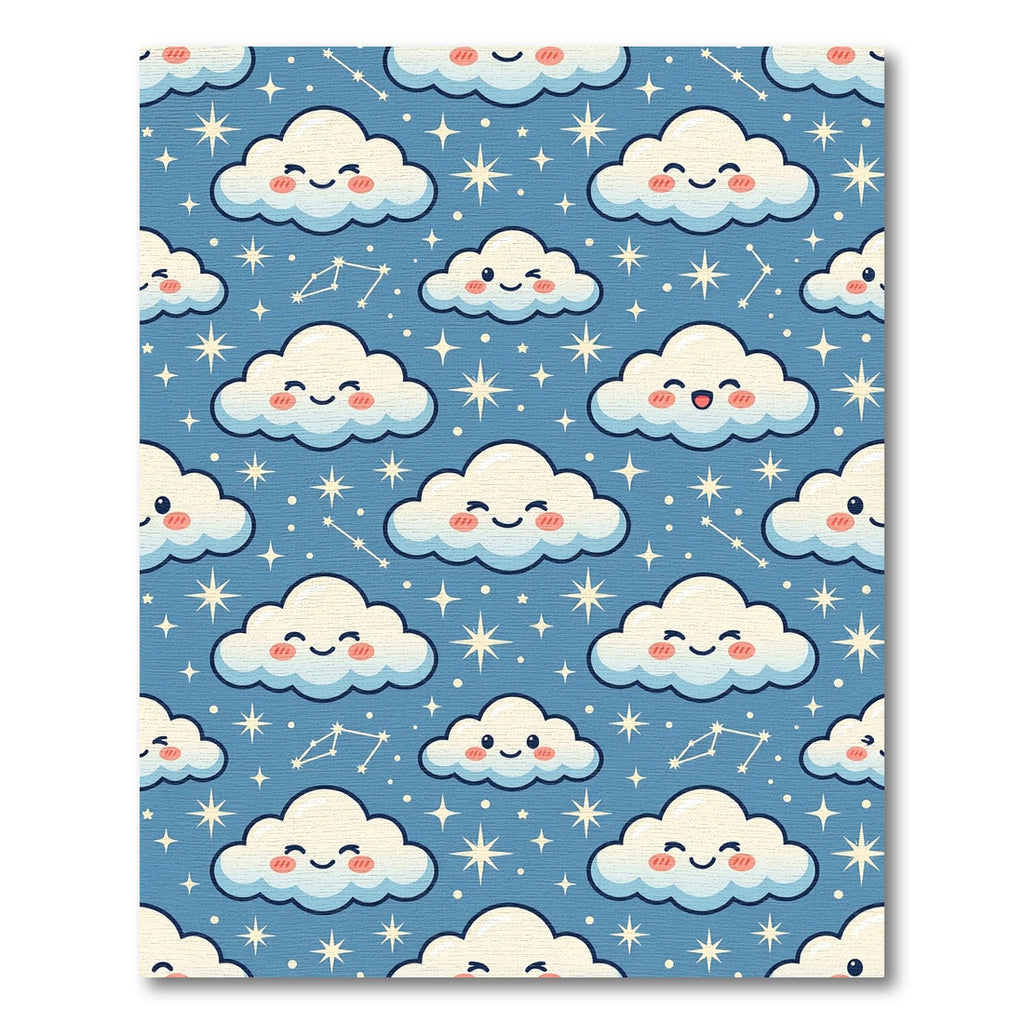 Cheerful Starry Sky Cloud Celestial Rug